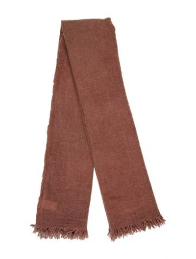 Pre-owned Peserico Wool Printed Scarf In Brown