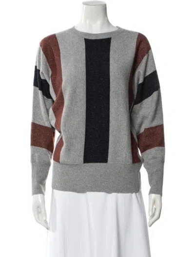 Pre-owned Peserico Wool Printed Sweater In Gray