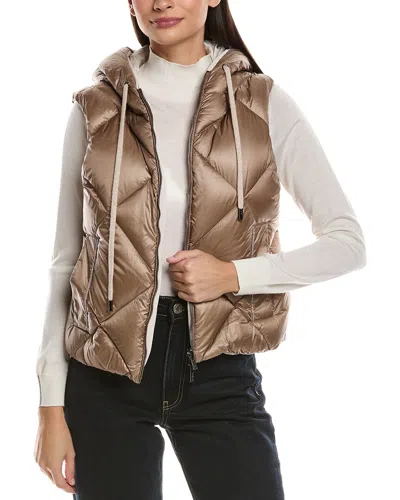 Peserico Wool, Silk, & Cashmere-blend Quilted Vest In Brown