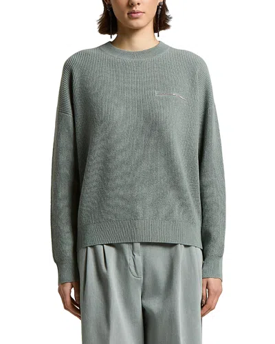 Peserico Wool Silk & Cashmere Pocket Sweater In Gray