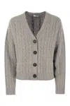 PESERICO PESERICO WOOL, SILK, CASHMERE AND LUREX CARDIGAN