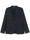 Peserico Wool Single-breasted Blazer In Blue