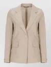 Peserico Wool Single Breasted Blazer Notch Lapels In Neutral