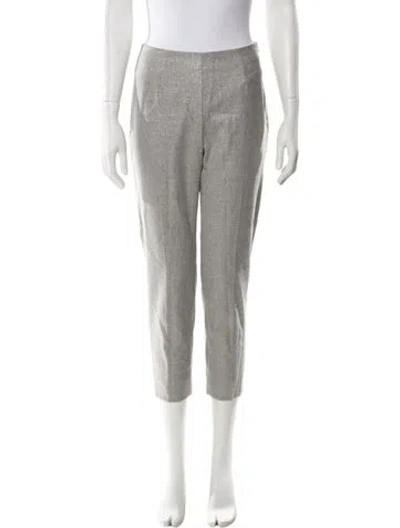Pre-owned Peserico Wool Skinny Leg Pants In Gray