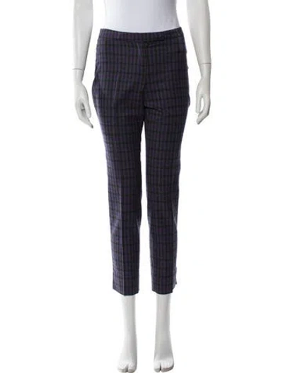 Pre-owned Peserico Wool Straight Leg Pants In Blue