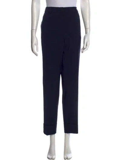 Pre-owned Peserico Wool Straight Leg Pants In Blue