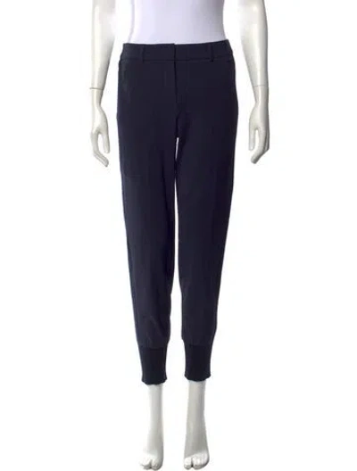 Pre-owned Peserico Wool Straight Leg Pants In Blue