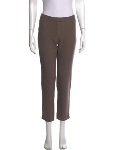 Pre-owned Peserico Wool Straight Leg Pants In Brown