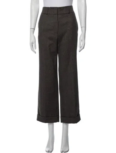 Pre-owned Peserico Wool Straight Leg Pants In Brown