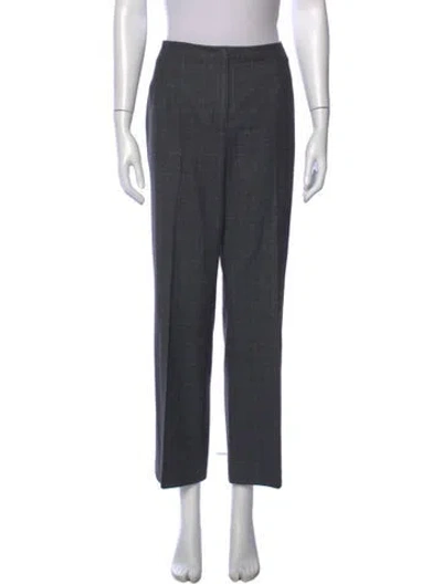 Pre-owned Peserico Wool Straight Leg Pants In Gray