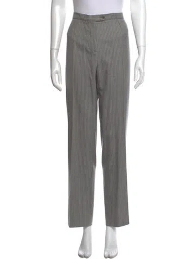 Pre-owned Peserico Wool Straight Leg Pants In Gray