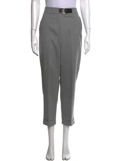 Pre-owned Peserico Wool Straight Leg Pants In Grey
