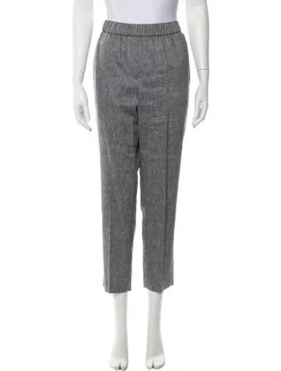Pre-owned Peserico Wool Straight Leg Pants In Grey