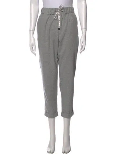 Pre-owned Peserico Wool Straight Leg Pants In Grey
