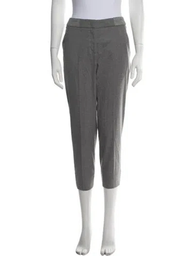 Pre-owned Peserico Wool Straight Leg Pants In Grey