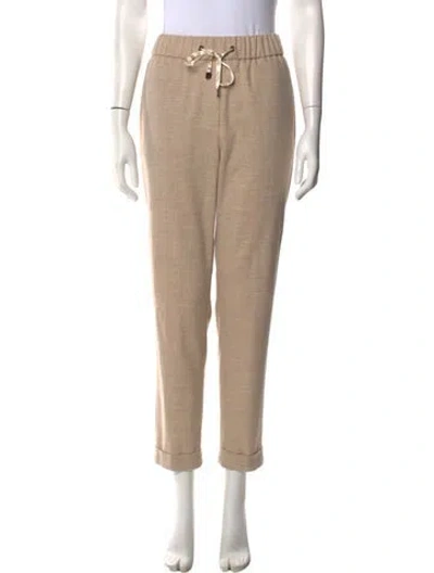 Pre-owned Peserico Wool Straight Leg Pants In Neutral