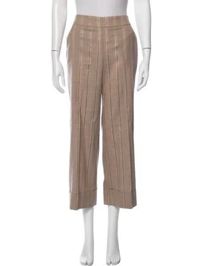Pre-owned Peserico Wool Straight Leg Pants In Neutrals