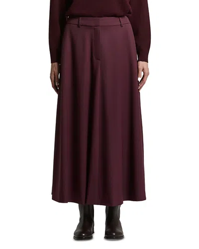 Peserico Wool Stretch Gabardine Skirt In Burgundy