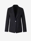 Peserico Wool Tailored Blazer In Midnight Blue