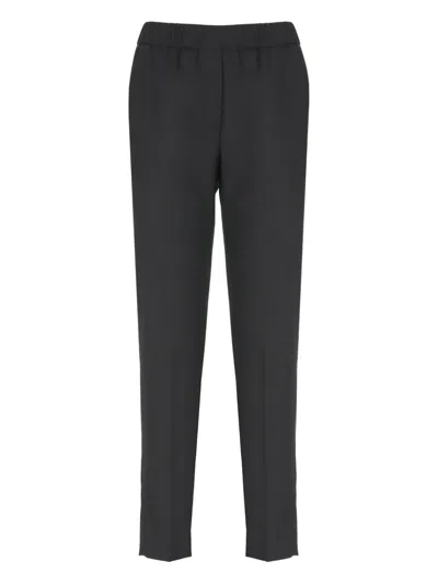 Peserico Wool Trousers In Black