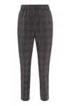 Peserico Wool Cigarette Trousers In Brown
