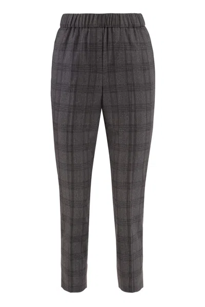 Peserico Wool Cigarette Trousers In Black