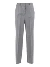 Peserico Striped Casual Pants In Gray