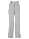 Peserico Wool Flared Pants With Rhinestones In Grey