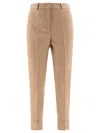 Peserico Wool Trousers With Punto Luce In Beige