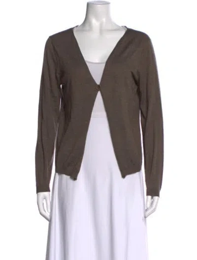Pre-owned Peserico Wool V-neck Sweater In Brown