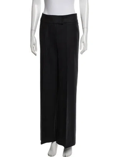 Pre-owned Peserico Wool Wide Leg Pants In Blue