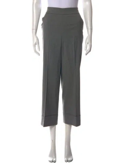 Pre-owned Peserico Wool Wide Leg Pants In Gray