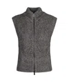 Peserico Sweater Vest With Zipper In Alpaca Blend In Black