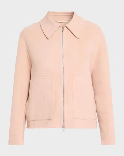 Peserico Wool-cashmere Zip Jacket In Mars Soil