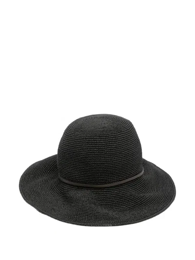 Peserico Woven Cloche Hat In Black