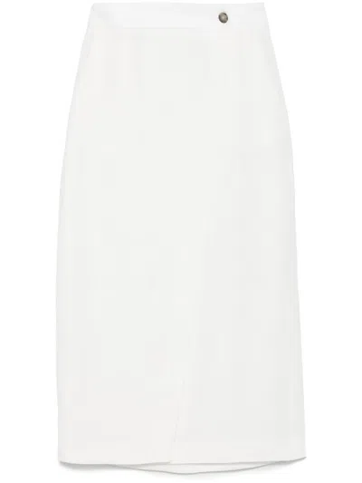 Peserico Wrap Midi Skirt In White