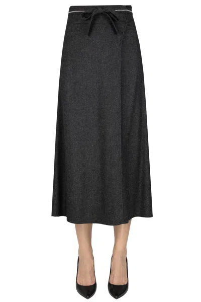Peserico Wraparound Pencil Skirt In Multi