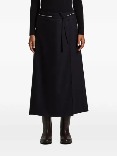 Peserico Wrap-style Belted Midi Skirt In Multi