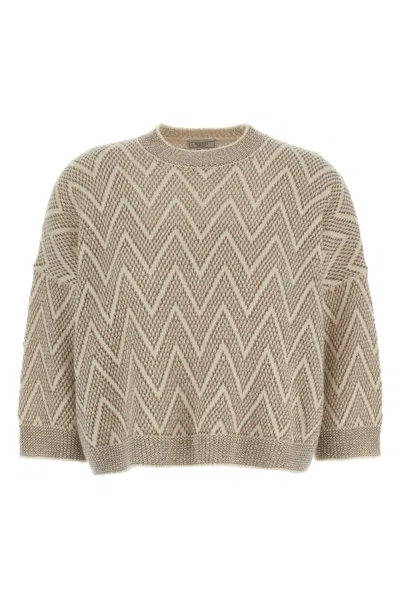 PESERICO ZIGZAG CROP SWEATER
