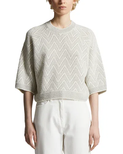 Peserico Zigzag Raglan Sleeve Sweater In Gray
