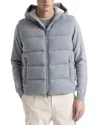 Peserico Zip Front Down Vest In Gray