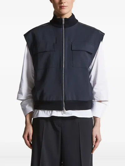 Peserico Zip-front Gilet In Blue
