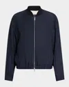 Peserico Zip-front Twill Bomber Jacket In Space Blue