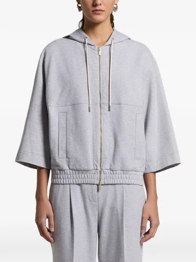 Peserico Zip Hoodie In Gray