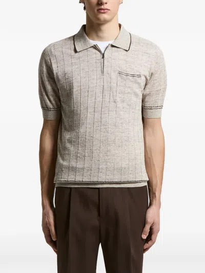 Peserico Zip Polo In Neutral