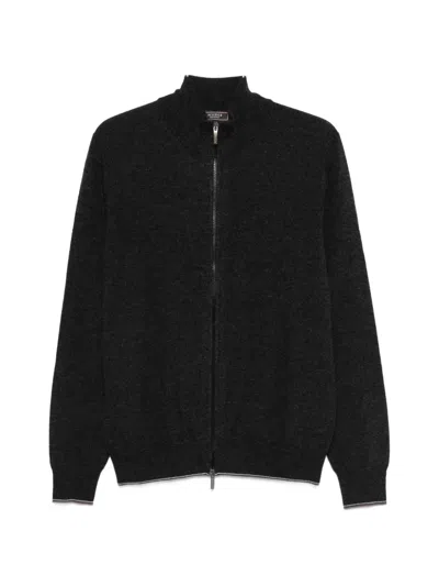 Peserico Zip-up Cardigan In Gray