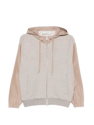 Peserico Zip-up Hoodie In Brown