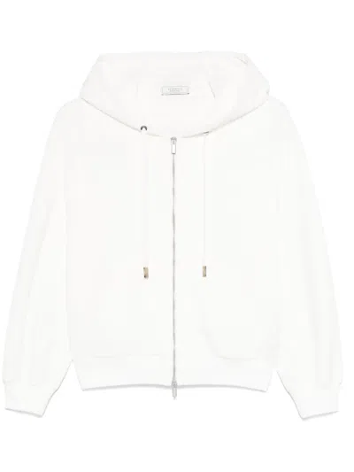Peserico Zip-up Hoodie In White