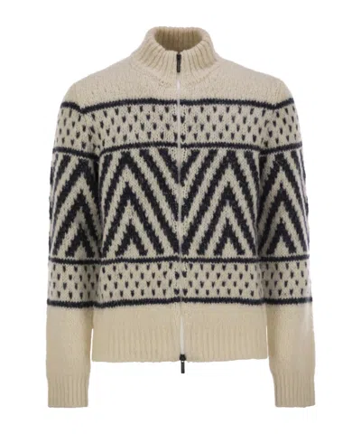 PESERICO ZIP-UP RIBBED SWEATER