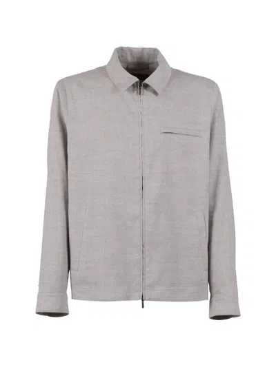 Peserico Zip-up Shirt Jacket In Gray
